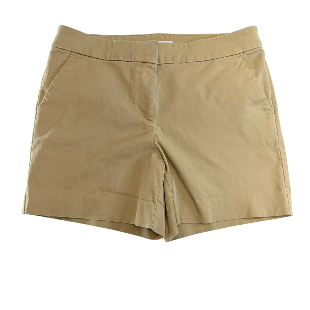 LOFT Riviera Shorts Women 8 Tan Chino Cotton Blend Stretch Khaki Beige